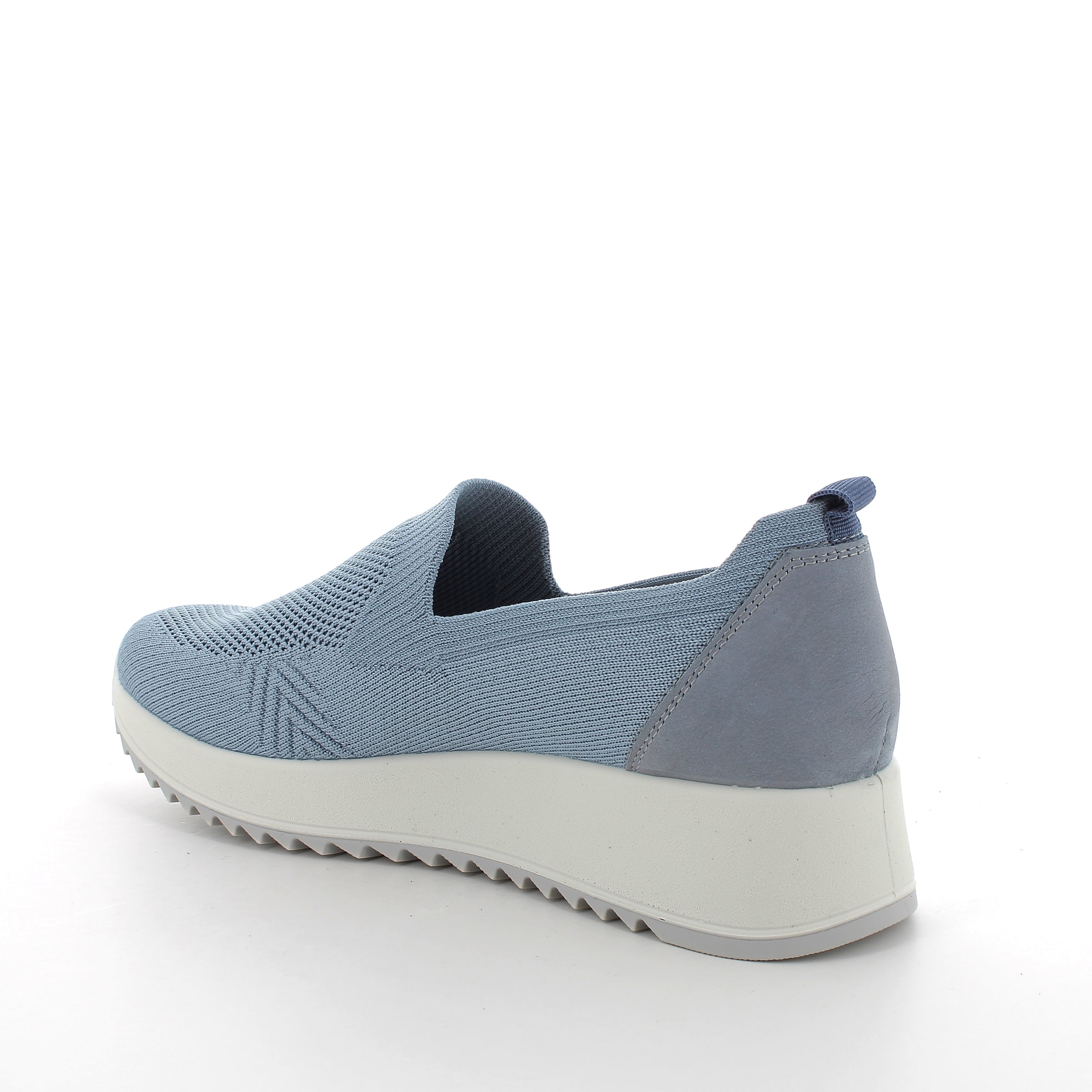 Women’s Light Blue Knit Slip On Wedge Sneakers