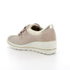Women's Wedge Leather and Suede Sneakers Beige-Platinum