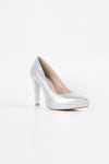 Aurora Silver Vegan Leather Platform Pumps