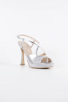 Bella Silver Metallic and Glitter Vegan Leather Platform Sandals